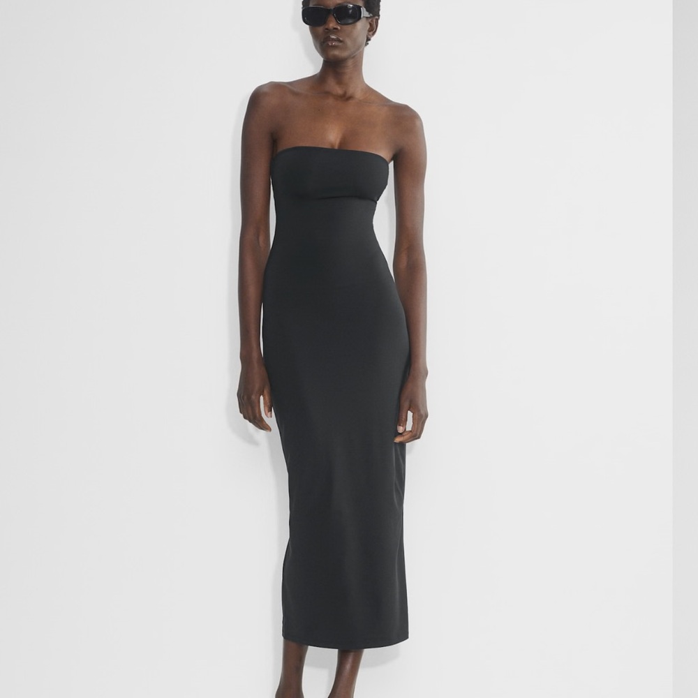 Aritzia Black Contour Maxi Strapless Dress